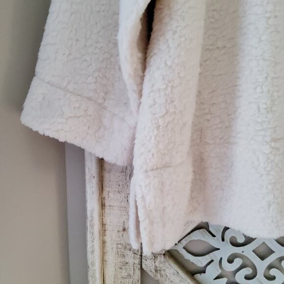 Architect Women's Plus 2X Sherpa Mock Neck Fleece Pullover Top in Egret - Picture 3 of 6